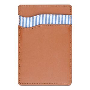 Bespoke Men's Brown Striped Adhesive Phone Coin Purse